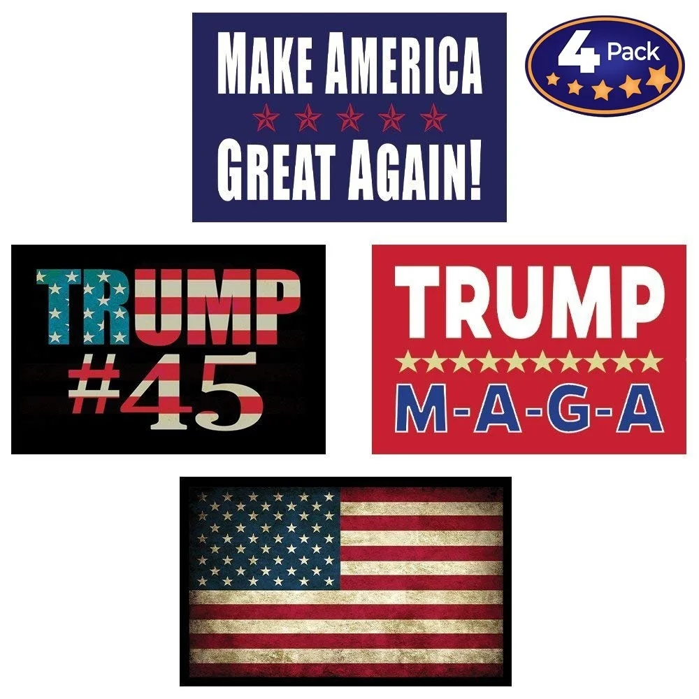 Для Pro Trump американский флаг жесткая шляпа 4 наклейка отличный Мотоцикл Байкер строительство Toolbox, Hardhat, механик любой Патриот стикер
