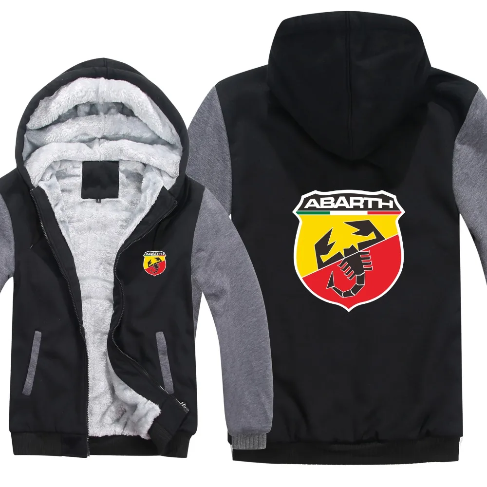 Abarth, толстовки, мужская куртка, зимняя, высокое качество, для мужчин, повседневная, шерсть, подкладка, флис, Abarth, мужские толстовки с капюшоном