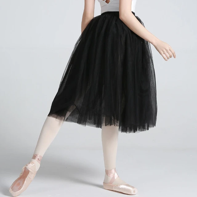 Jupe Tutu De Ballet Longue Pour Femmes, Jupe De Danse À 2 Couches En Tulle,  En Maille Douce, Blanche, Pour Adultes - Ballet - AliExpress