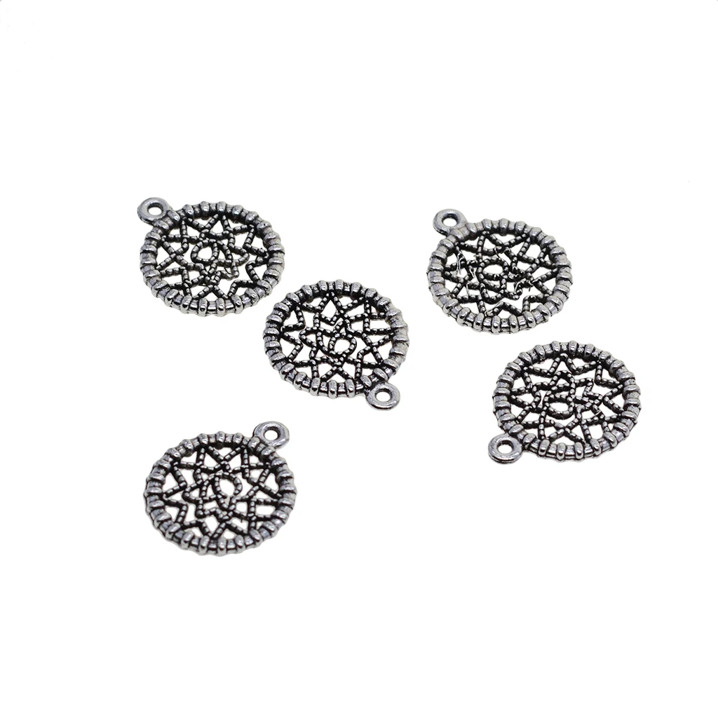 50pcs Tibetan silver color Dreamcatcher Charms Pendants Dangle Bead for Jewelry Making Craft fit Necklace Bracelet Choker Keyrings DIY