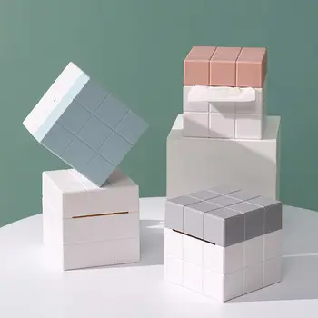 

2020 Magic Cube Tissue Box Desktop Tissue Paper Boxes Holder Dispenser Storage Napkin Case Organizer Home Car Hotel Decoration