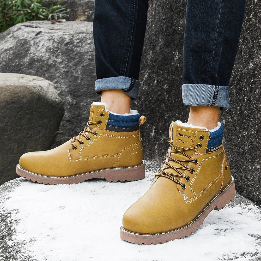 SMS Winter Men Boots Outdoor Snow Ankle Boots Hiking Shoes Anti-slip Boots Sneakers Zapatos De Hombre Classic Waterproof Boots