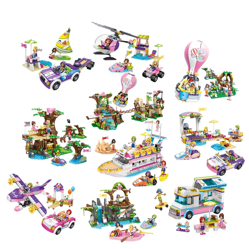Legoing Friends Figures Island Travel Girl Building Blocks Toys Set Compatible DIY Legoings Friends For Girls Princess Toy Gifts