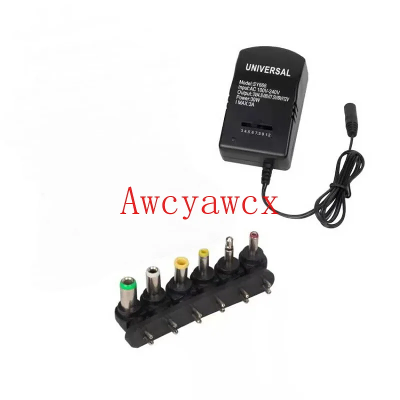 Universal Adjustable 3V4.5V 6V7.5V 9V 12V 500mA 1A 1.5A 2A 2.5A AC DC Power Supply Adaptor 30W Charger + 6 Plugs | Электроника