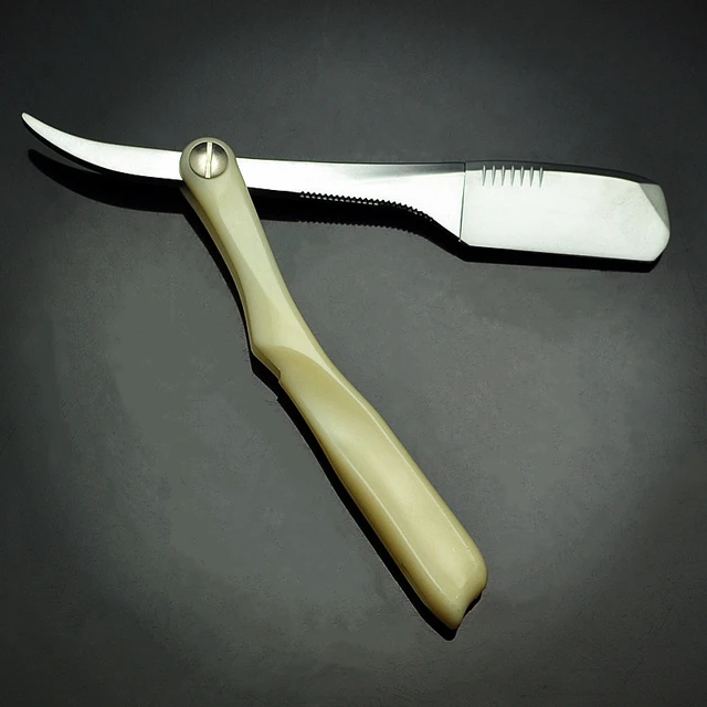 Plastic Handle Barber Blade Holder Folding Shaver Vintage Razor Men Shaving Barber Tool G0131 white