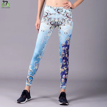 

Barbok Leafs Print Cute Girl Yoga Pants Jogging Teenager Fitness Leggings Colorful Women Skinny Sports Trousers Slim