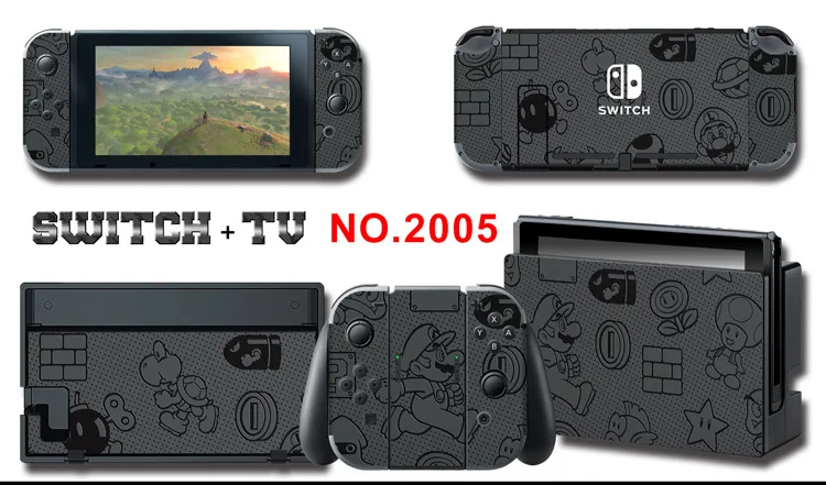 1set New Cute Anime Full Body Sticker for NS Switch Protective Cover Skin Colorful Art for Game Console Joy-Con Controller Decor