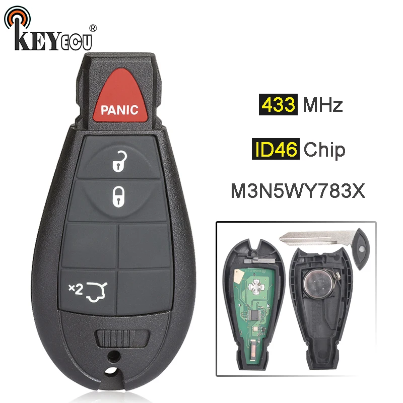 KEYECU 433 МГц ID46 M3N5WY783X IYZ-C01C 4 кнопки смарт дистанционные брелки для ключей Fobik брелок для Jeep Grand Cherokee 2008-12 Commander 08-2010