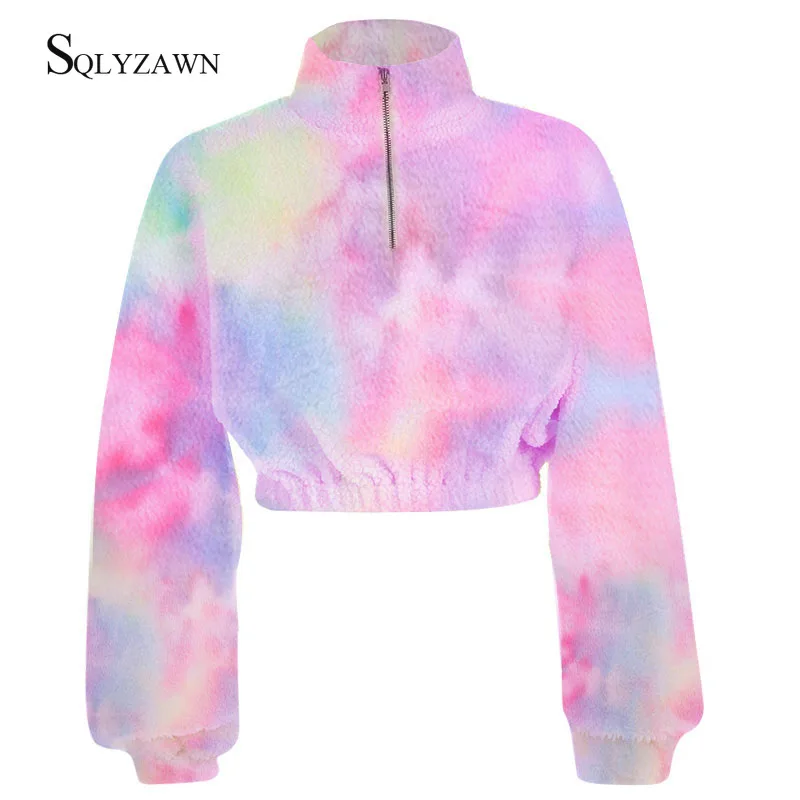 fluffy rainbow sweater