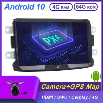 

Autoradio Car Radio 1 Din Android 10.0 For Renault Duster/Sandero/Logan/Lada/Dacia Stereo 4GB+64GB Carplay DAB GPS Navi Wifi