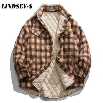 

LINDSEY SEADER Winter Coral Fleece Coat Mens Fleece Jacket Cover Buttons Thickened Coats Warm Outdoor Fleece Top Stormcoat Liner