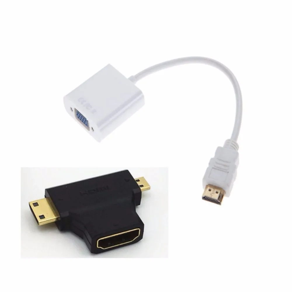EDAL Micro Mini HDMI Мужской к VGA Женский без с аудио кабель-адаптер 3 в 1