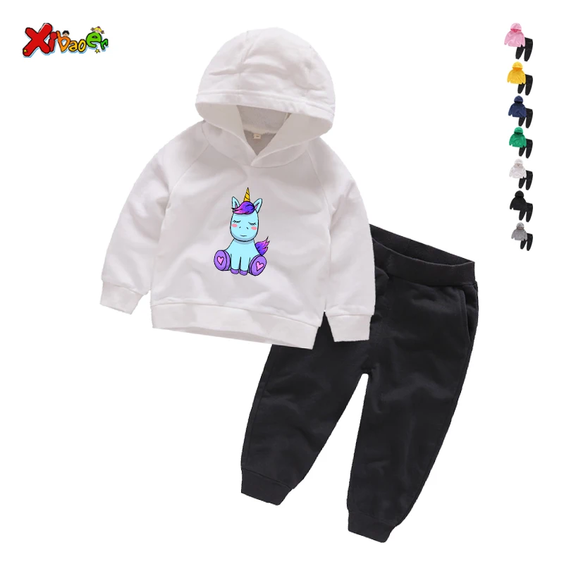 

Boys Girls Cartoon 2pcs Clothes Set for Baby Girl Boy Unicorn Print Hoodies Tracksuit Children's Casual Suits Kids Clothing Sets
