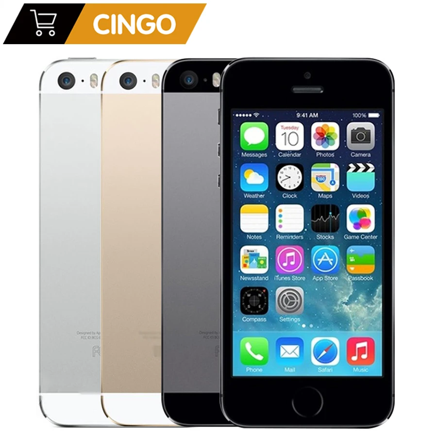 Factory Unlocked Original Apple iPhone 5S 16GB/32GB/64GB ROM 4.0 inch 8MP Fingerprint IOS Touch ID iCloud App Store WIFI GPS 5s