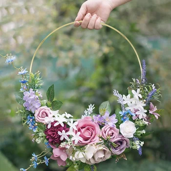 

Wedding Wreath Decoration Wreath Ring Bride Handheld Garland Natural Rattan Wreath Garland Crafts Decor Artificial Flower