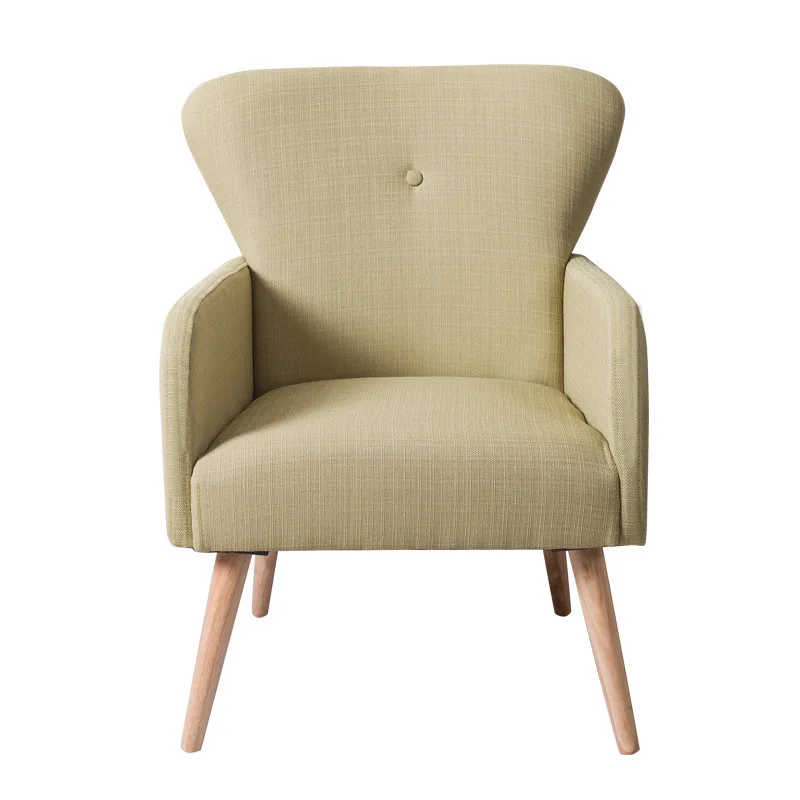 Скандинавские минималистичные диванные стулья для одного человека, столы и стулья для гостиной, ленивый диван, спальня, балкон, тканевый диван, стул, обеденный - Color: Green