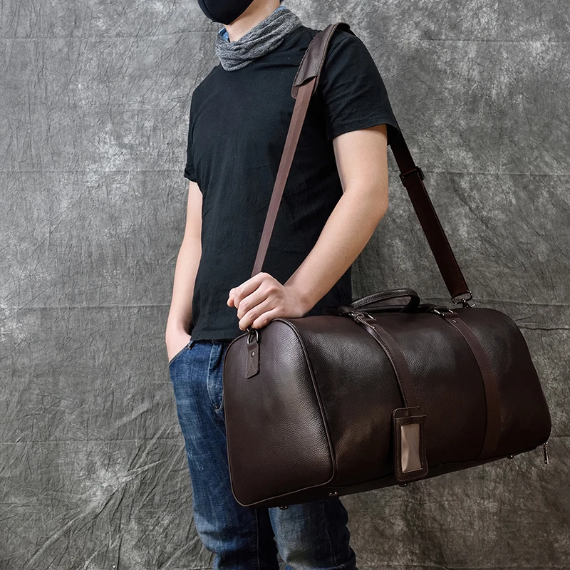 Soft Real Leather Men Women Travel Duffle Bag | Neouo