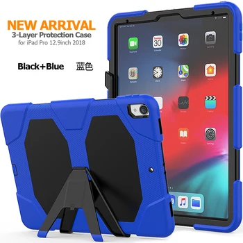 

Armor Kickstand Cover Stand Heavy Duty PC+Silicon Tablet Protective Case For IPad Pro 12.9 inch 2018 A1876 A1895 Funda+pen