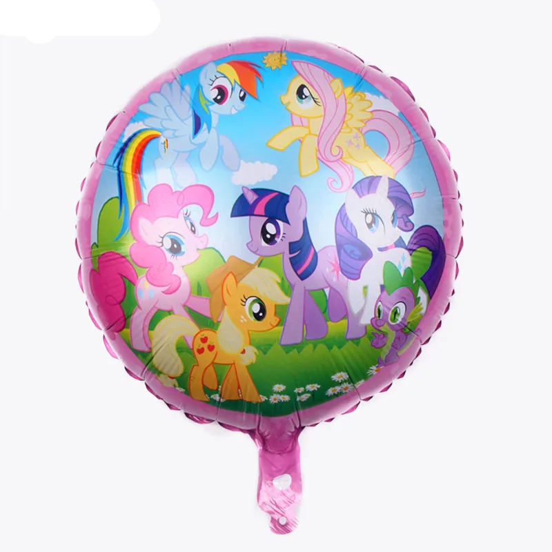 10 шт., новинка, 18 дюймов, воздушные шары my little pony, фольга с гелием, единорог, Балон, пони, украшение для дня рождения, для детей 1, 2, 4, 3 лет