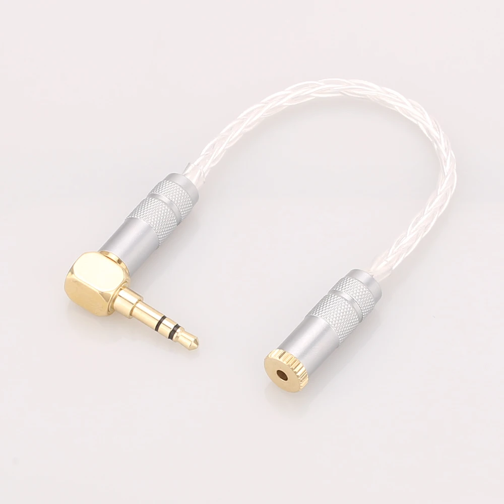 10cm 8Cores Silver Plated 3 5mm Plug to 2 5mm Trrs high quality Female socket Headphone Audio Cable
