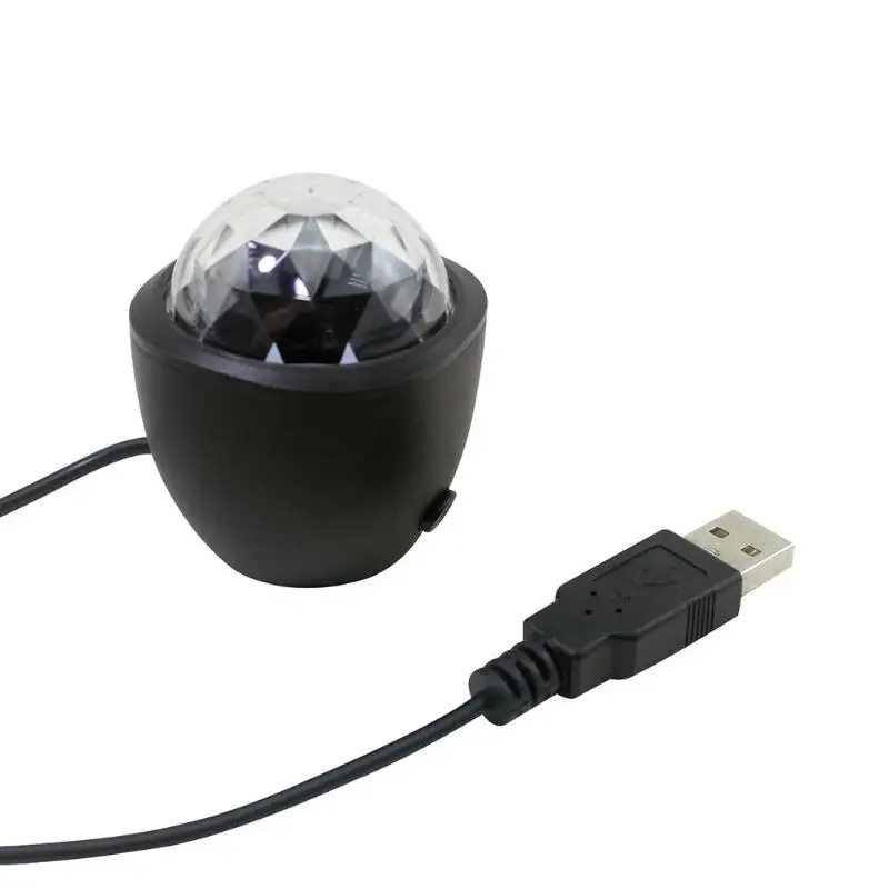 Светодиодный USB Мини голосовой активированный хрустальный магический шар светодиодный сценический диско-проектор шар Вечерние огни вспышка DJ огни для дома KTV бар