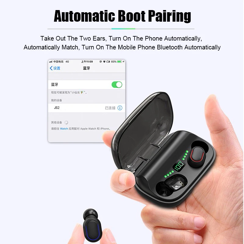 H10 Bluetooth Headsets for Redmi Airdots Wireless Earbuds 5 0 TWS Earphone Noise Cancelling Mic for Xiaomi iPhone Huawei