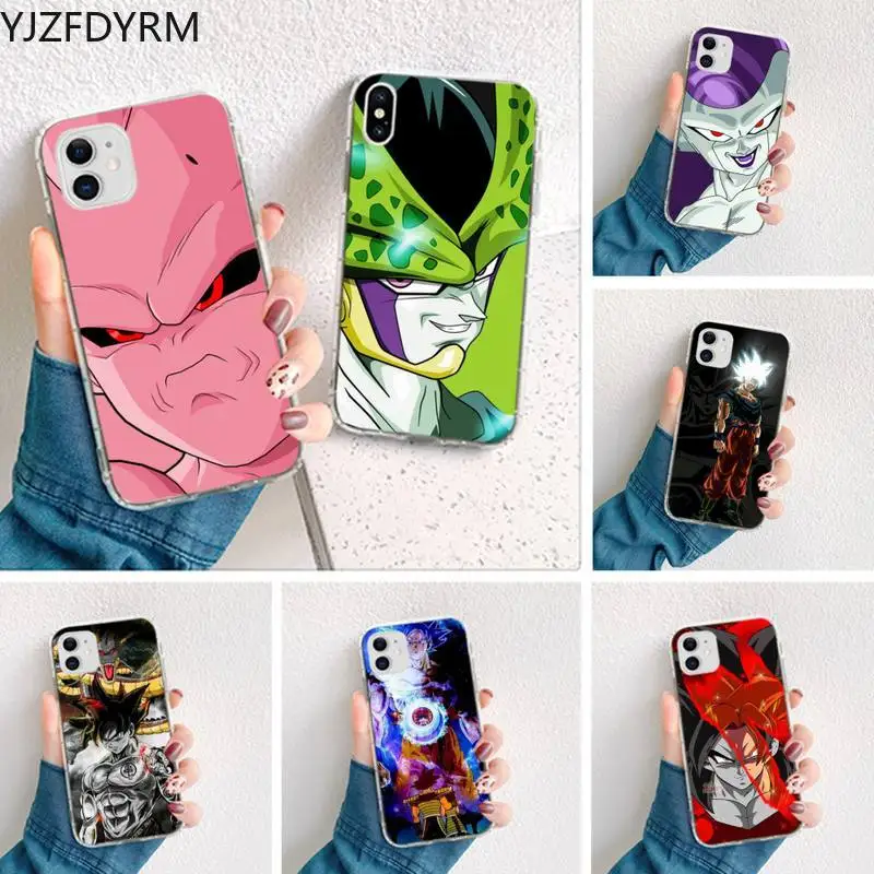 

YJZFDYRM Dragon Ball Z Super Son Goku DBZ Phone Case for iphone 12 pro max 11 pro XS MAX 8 7 6 6S Plus X 5S SE 2020 XR cover