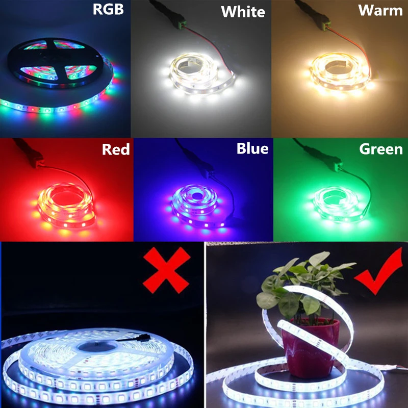 12 V RGB Светодиодные ленты вольт светильник 5050 1 м 2 60 светодиодов/M без
