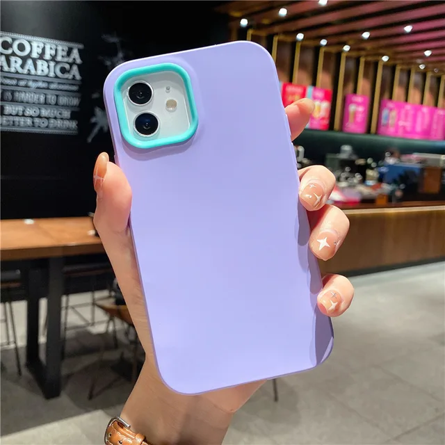 3 IN 1 Full Protection Case For iPhone 13 12 11 Pro Max XS X XR Heavy Duty Durable Armor Hybrid Silicone Shockproof Phone Cover Purple