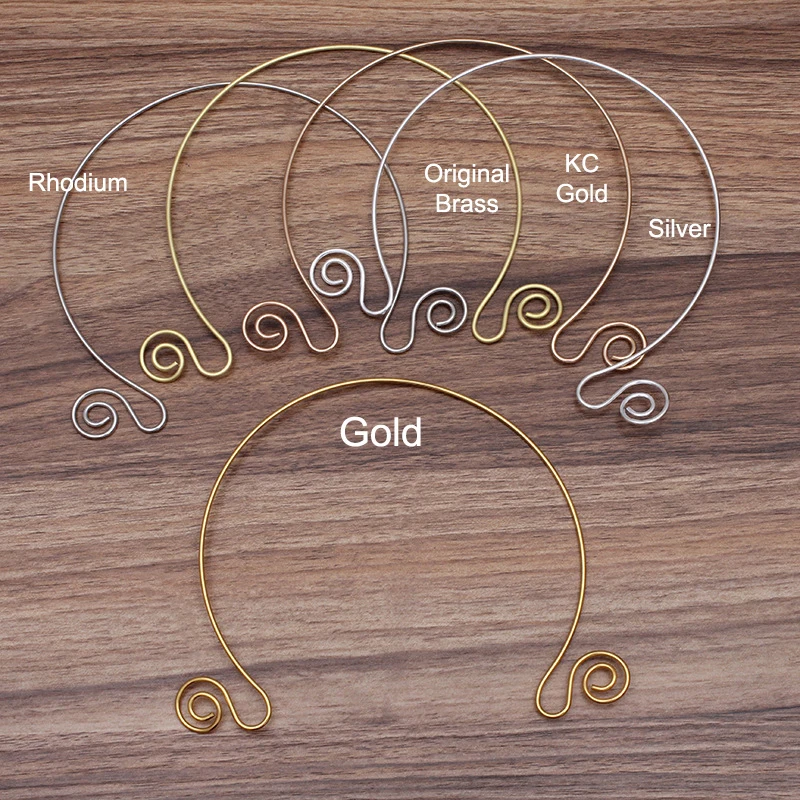 2pcs DIY Metal Collar Neckalce Circle Hang Hook Bride Base Setting Jewelry Making Components Wedding Necklace Jewelry DIY