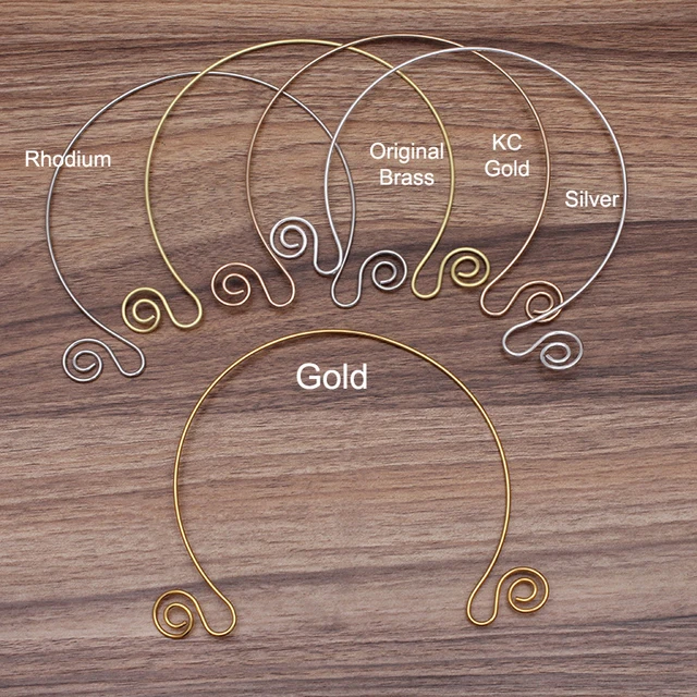 2pcs DIY Metal Collar Neckalce Circle Hang Hook Bride Base Setting Jewelry Making Components Wedding Necklace Jewelry DIY Color