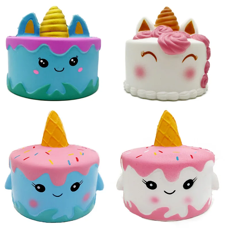 

Squishy New Style Unicorn Beast Cake Pu Squishy Toys Cartoon Unicorn Fishtail Simulated Cake Currently Available