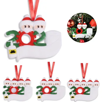 

2020 Santa Claus With Mask Personalized Quarantine Christmas Party Decoration Gift Christmas Tree Ornament