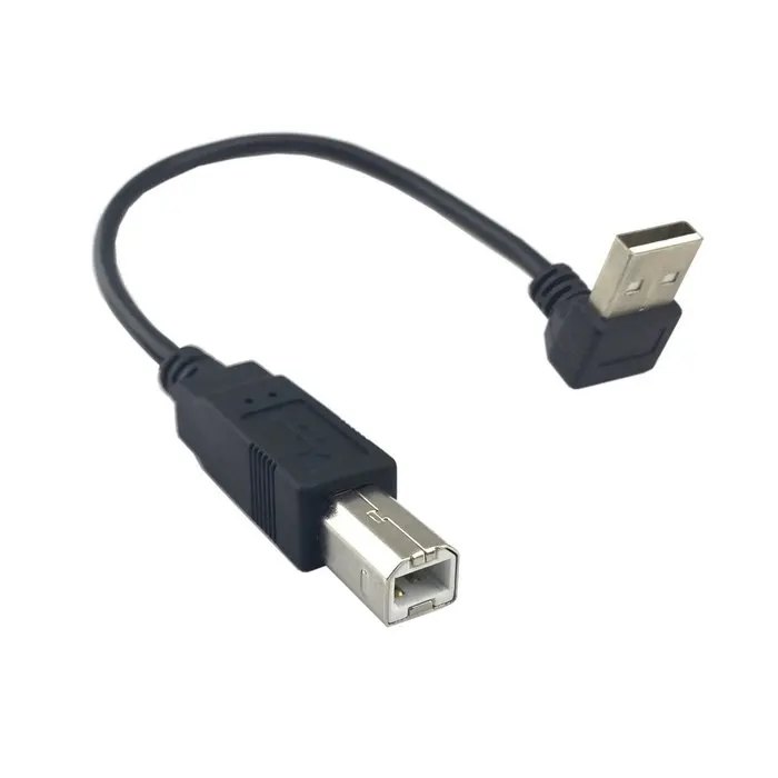 USB кабель 90 градусов вниз угловой USB2.0 A штекер к USB2.0 B Мужской кабель принтера 20 см