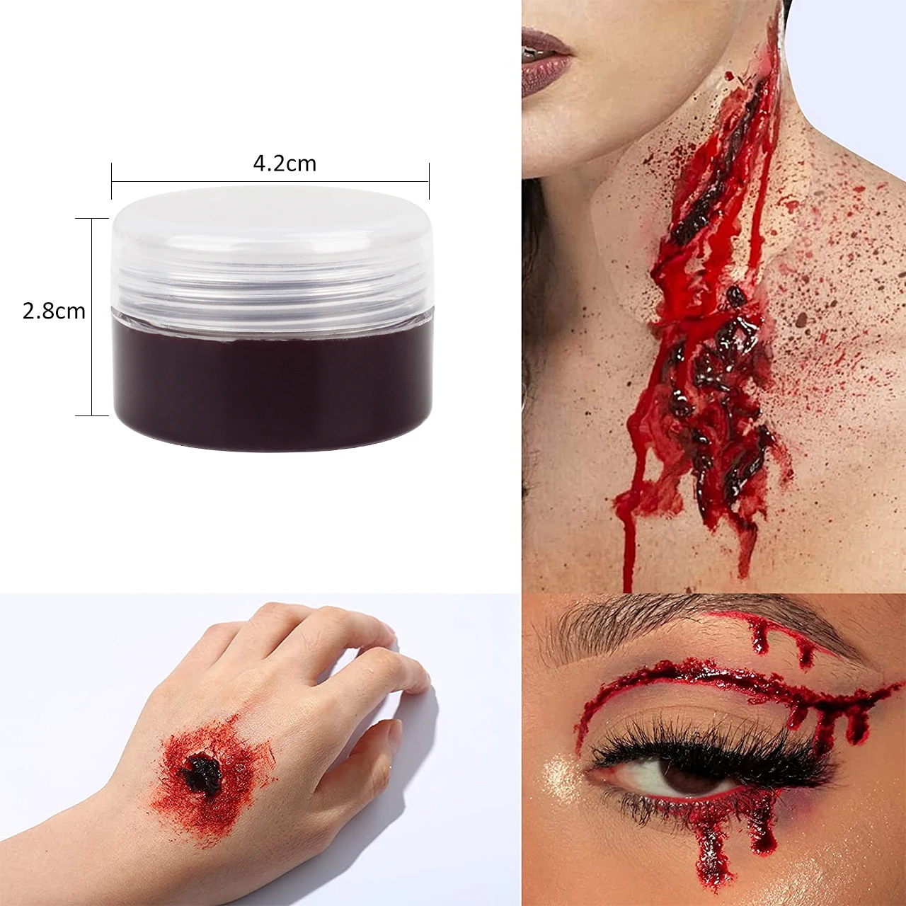 VERONNI SFX Makeup Kit Scars Wax Halloween Special Effects Stage Fake Wound Skin Wax with Spatula Stipple Sponge Fake Wood 5