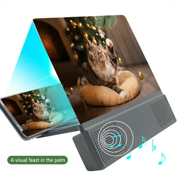 

12" 3D Mobile Phone Screen Magnifier HD Bluetooth Video Amplifier Stereo Speaker Bluetooth Speaker Amplifier for Smart Phones