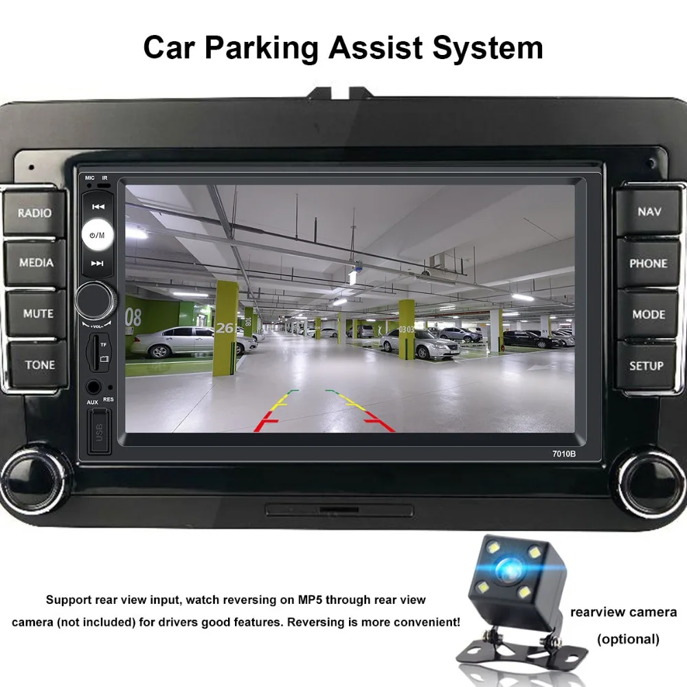 Автомагнитола 7010B 2 din мультимедийный плеер с сенсорным экраном HD 7 дюймов 12 В