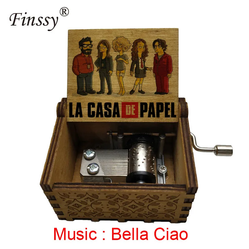Music-22 La Casa De Papel принт Bella Ciao музыкальная шкатулка лорд Пираты Карибы кольца Звездные войны Хогвартс - Цвет: Music-22