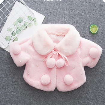 

New Autumn Winter Faux Fur Coat Baby Girl Cardigan Coat Cute Tops Jacket Breathable Toddler Children Kids Clothes Girls