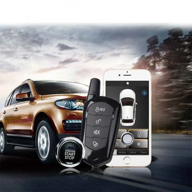 Smartphone PKE Car Security Alarm system Eith App Control Passwords Keyless Entry Car Door Mobile A
