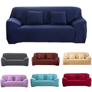 

1 2 3 4 Seater Solid Color Sofa Cover Stretch All-inclusive Elastic Couch Cover Slipcover for Living Room Furniture Protector
