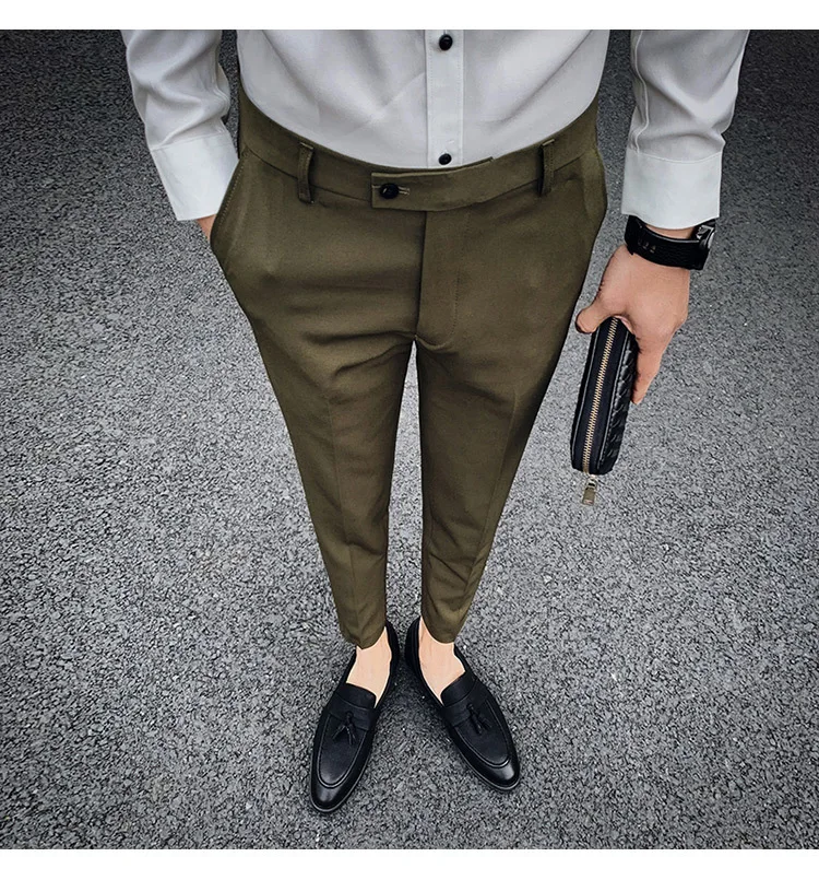 Весна британский стиль сплошной костюм брюки мужские Pantalon Hombre горячая Распродажа уличная Мужская брюки деловой строгий костюм мужские штаны
