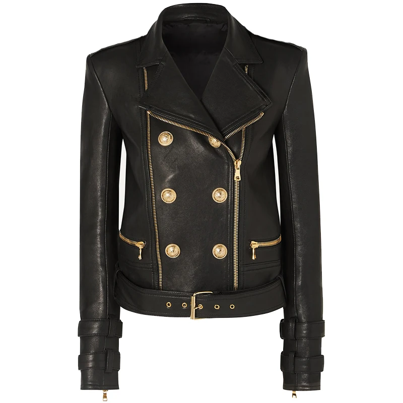 leather jacket with buttons
