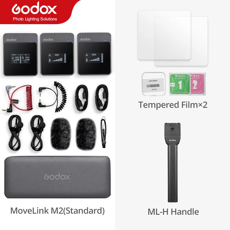 Godox MoveLink M1 M2 Wireless Lavalier Microphone Transmitter Receiver for Phone DSLR Camera Smartphone 2.4GHz Wireless Mic mic Microphones