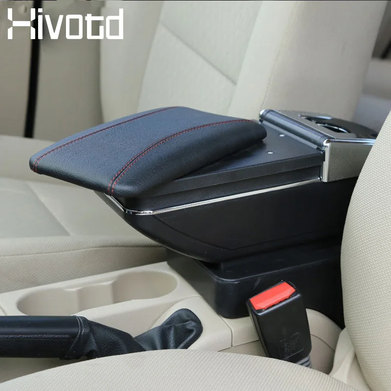 Hivotd для Mahindra болеро, автомобильный подлокотник, коробка для хранения, с подстаканником, пепельница, USB интерфейс, аксессуары для интерьера,автотовары аксессуары для авто - Название цвета: Ordinary red line