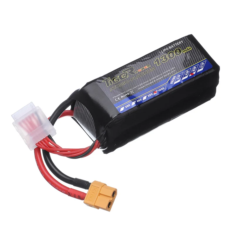1/2/4 шт. тигр-Мощность 18,5 V 1300 мА/ч, 100C 5S Lipo Батарея XT60 разъем для небольшой гоночный Дрон с видом от первого лица RC Multirotor запасные части Аксессуары «сделай сам»