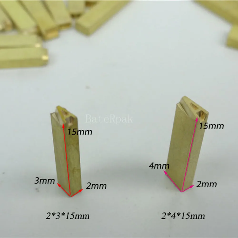 RCIDOS 2x 3/4x15mm strumenti per timbrare la maniglia a doppia fessura, lettere a caldo in ottone flessibile, caratteri dell'alfabeto a DY-8 numeri, 1 opzione pri