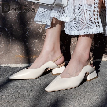

DORATASIA Genuine Leather Summer Female Sandals Brand Fashion Handmade Sandals Women Back Strap High Heels Shoes Woman