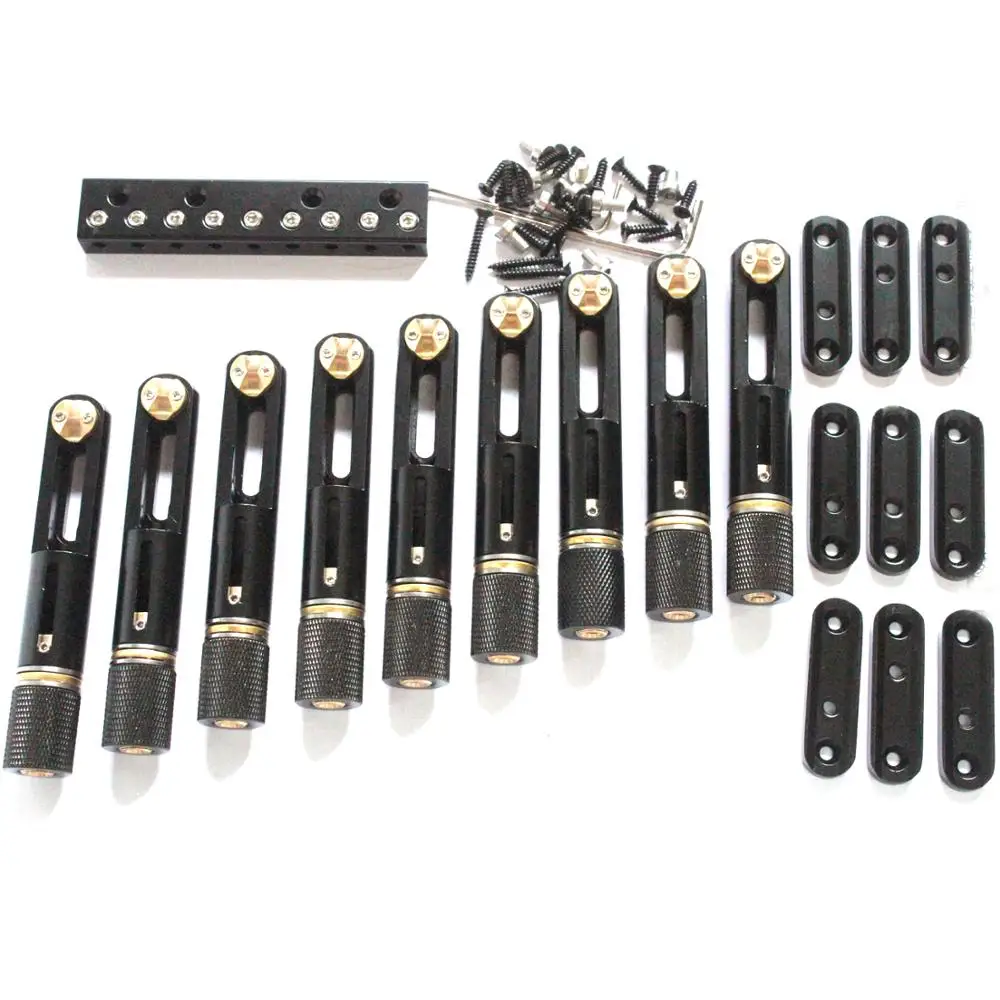 

One set 7 strings black single bass bridge headless bass bridge