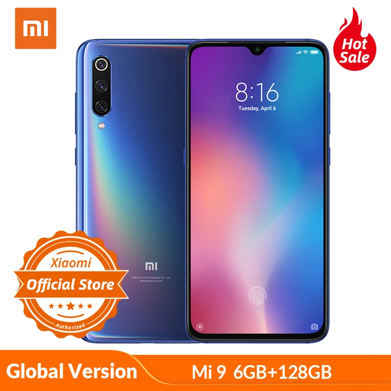 Глобальная версия Xiaomi Mi 9 6 ГБ/64 Гб 128 ГБ Snapdragon 855 48MP Тройная камера 39 ''amoled